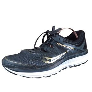 Saucony Guide ISO Womens Running Shoe Size‎ 6.5 Black Gold Mesh Support